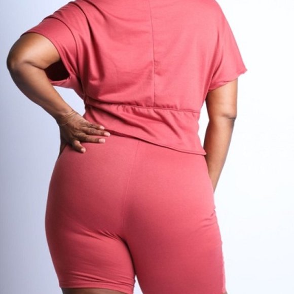 Corset Top and Biker Short Set - Picture 2 of 3